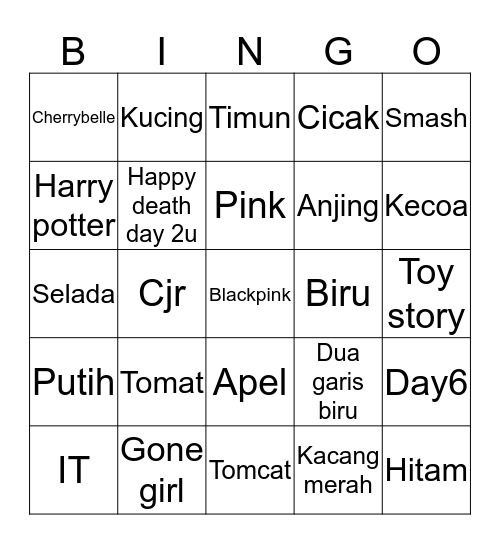 CHLORINDITA Bingo Card