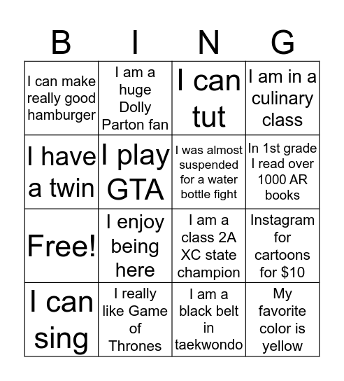 MELP 2019 Bingo Card