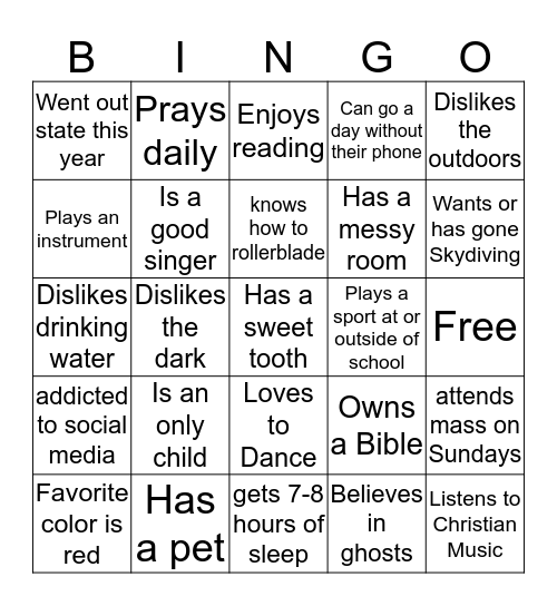 Human Bingo - Get a signature for every box! Bingo Card