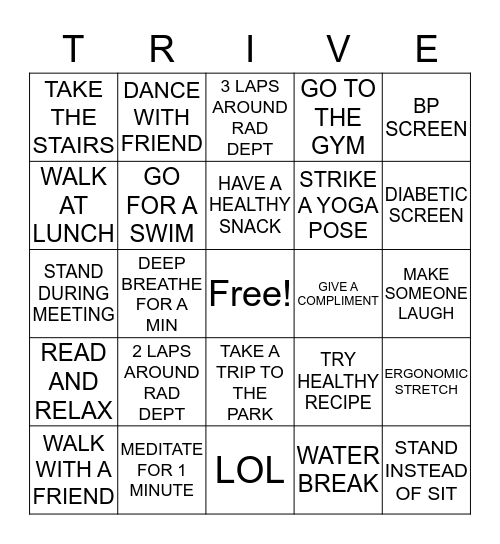 POSITIVE CHOICE, POSITIVE OUTCOME BINGO Card