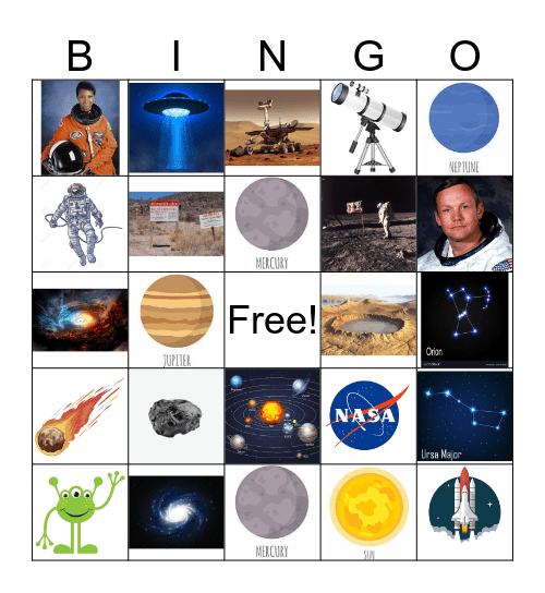 Out-of-this-World Space BINGO! Bingo Card