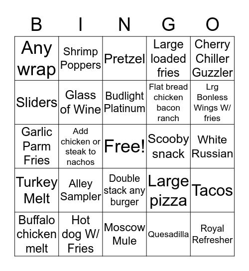 Server Bingo Card