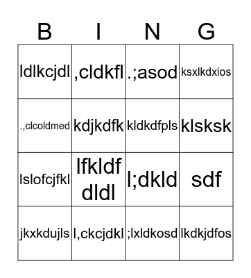 Science Bingo Card