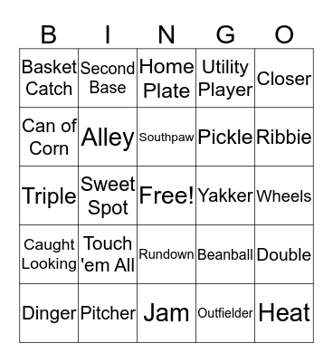 Legion A State Baseball Bingo - July 30th Bingo Card