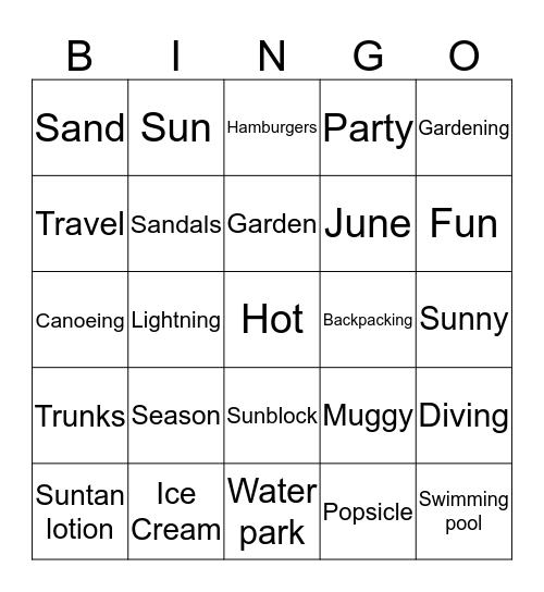 UNITED WAY BINGO Card