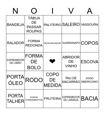 Chá da Raquel Bingo Card