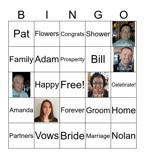 All In The Family Bingo Card