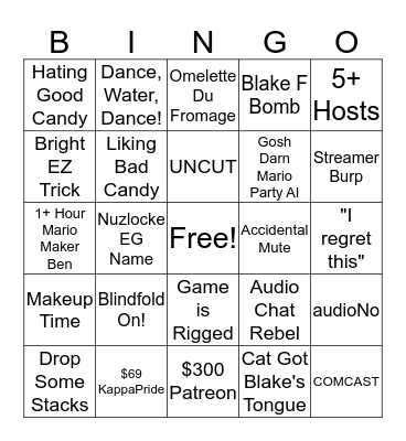 Roy EG Bingo Card