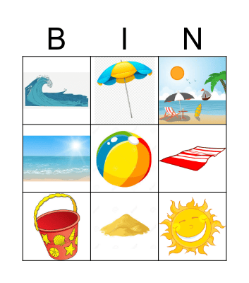 Beach Bingo Card