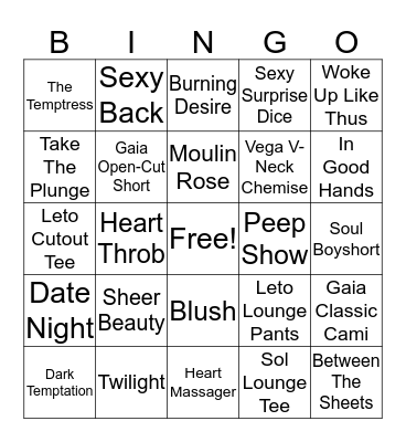Pure Romance by Ary  Bingo Card