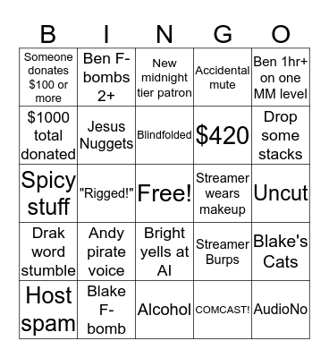 EG Summer 48hr Bingo Card