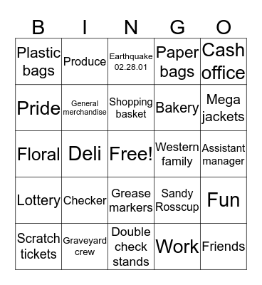 Mega Foods Bingo Card