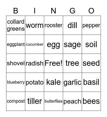 Capital City Farm - BINGO Card