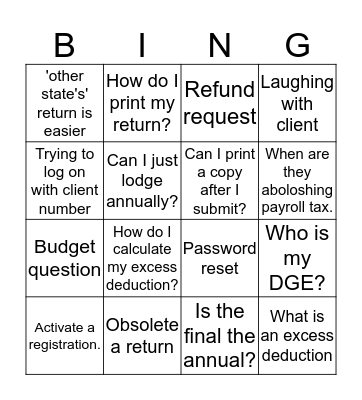 2019 AR PTD Bingo Card