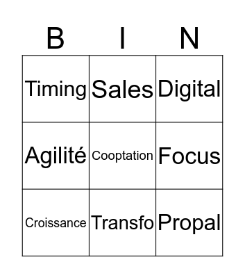 Altran bingo Card