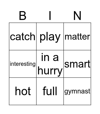 Bingo Card