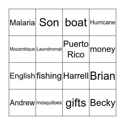 Northside VBS Bingo Card