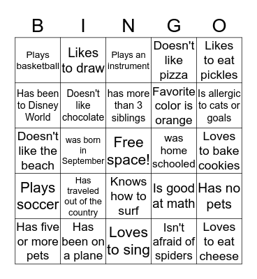 Find someone who... Each person can only initial twice! Bingo Card