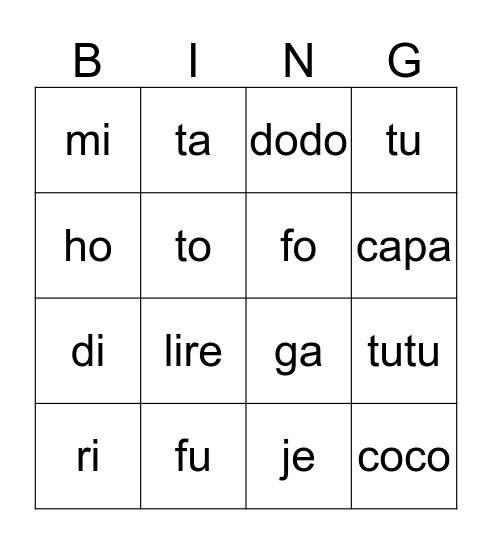 Bingo lecture Bingo Card