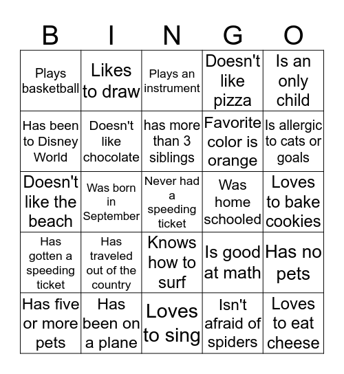 Find someone who... Each person can only initial twice! Bingo Card