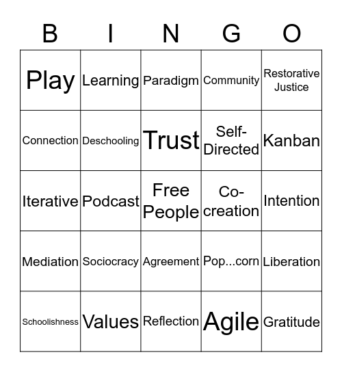 Musical Bingo Card