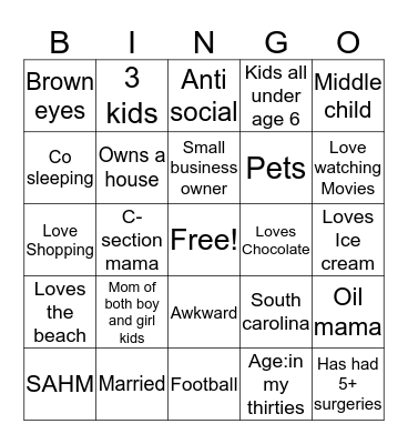 How similar are we?!  Bingo Card