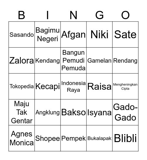 bingo bingo Card