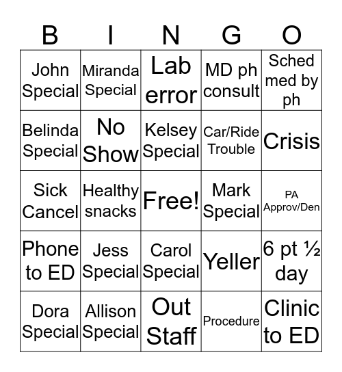 Ballingo! Bingo Card