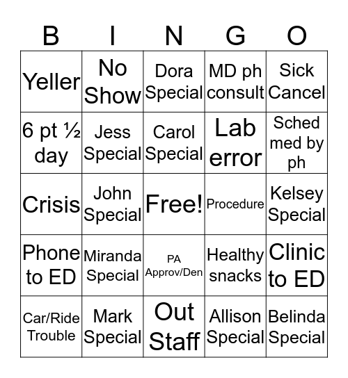 Ballingo! Bingo Card