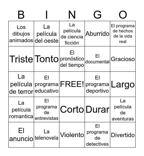 Bingo Card