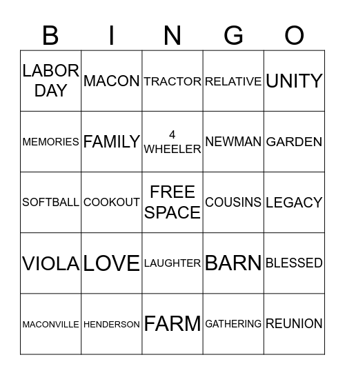 MACON BINGO Card