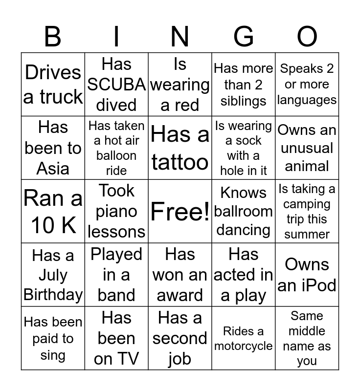 Coworker Bingo Bingo Card