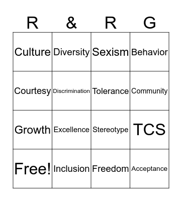 Excellence Through Diversity Bingo Card