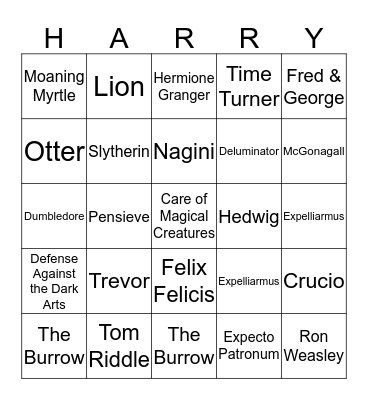 Harry Potter Bingo! Bingo Card