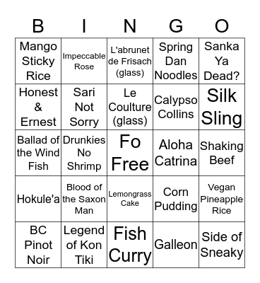 Tiger Mama Bingo Card