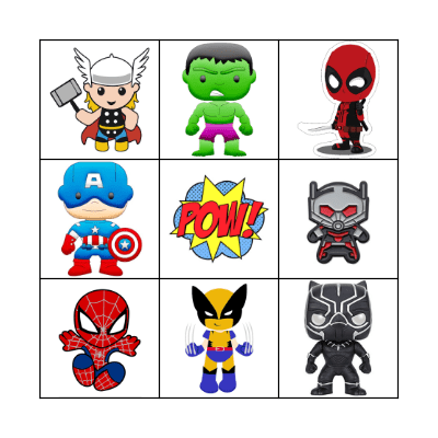 Superhero Bingo  Bingo Card