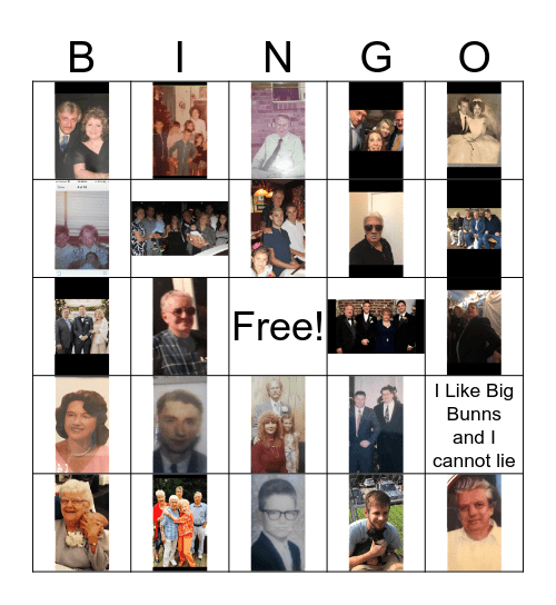 BUNN Family  Bingo Card