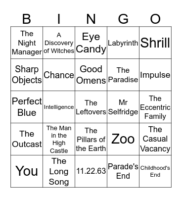 Books to TV Bingo Card