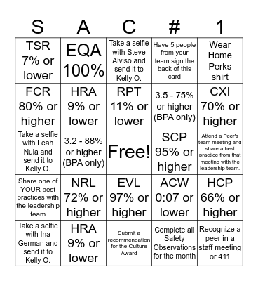 Sacramento Strong BINGO Card