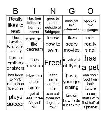 The Book Sisters - Getting to Know You Bingo Card