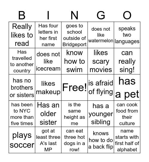 The Book Sisters - Getting to Know You Bingo Card
