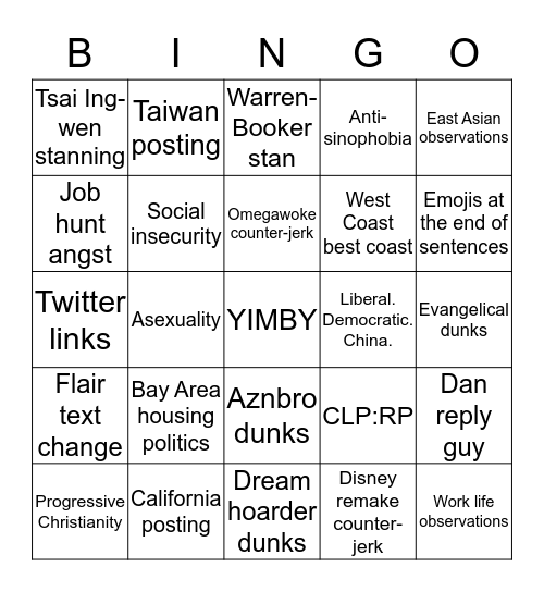 /u/RobinAwdry Bingo Card