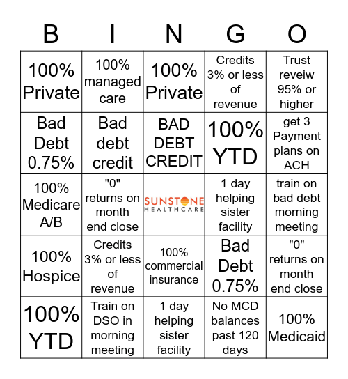 SUNSTONE BINGO Card