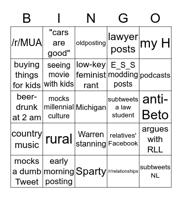 /u/Hillarys_Wineglass Bingo Card