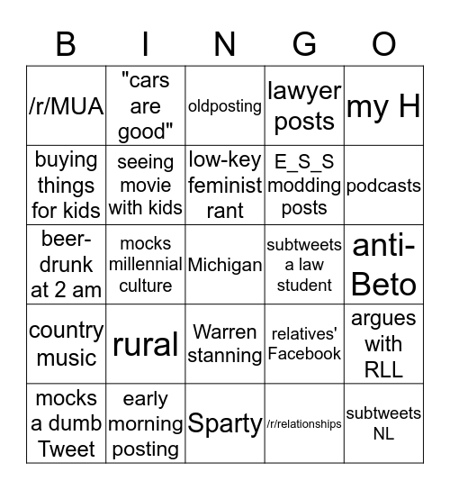 /u/Hillarys_Wineglass Bingo Card