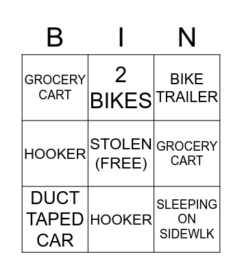 TWEAKER BINGO Card