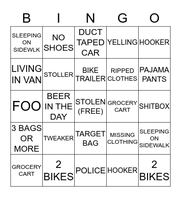 TWEAKER BINGO Card