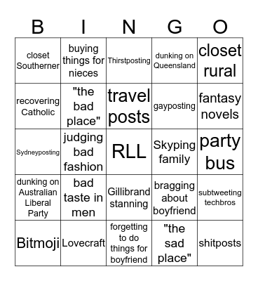 /u/HorrorAtRedHook Bingo Card