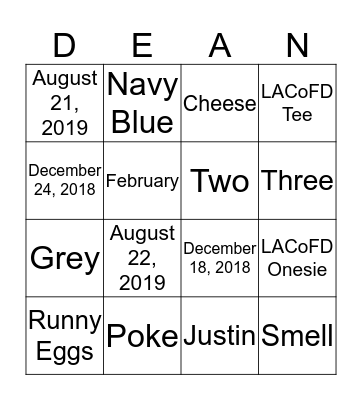 Baby Shower Bingo Card