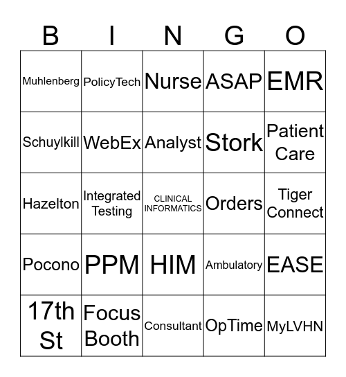 CI BINGO Card